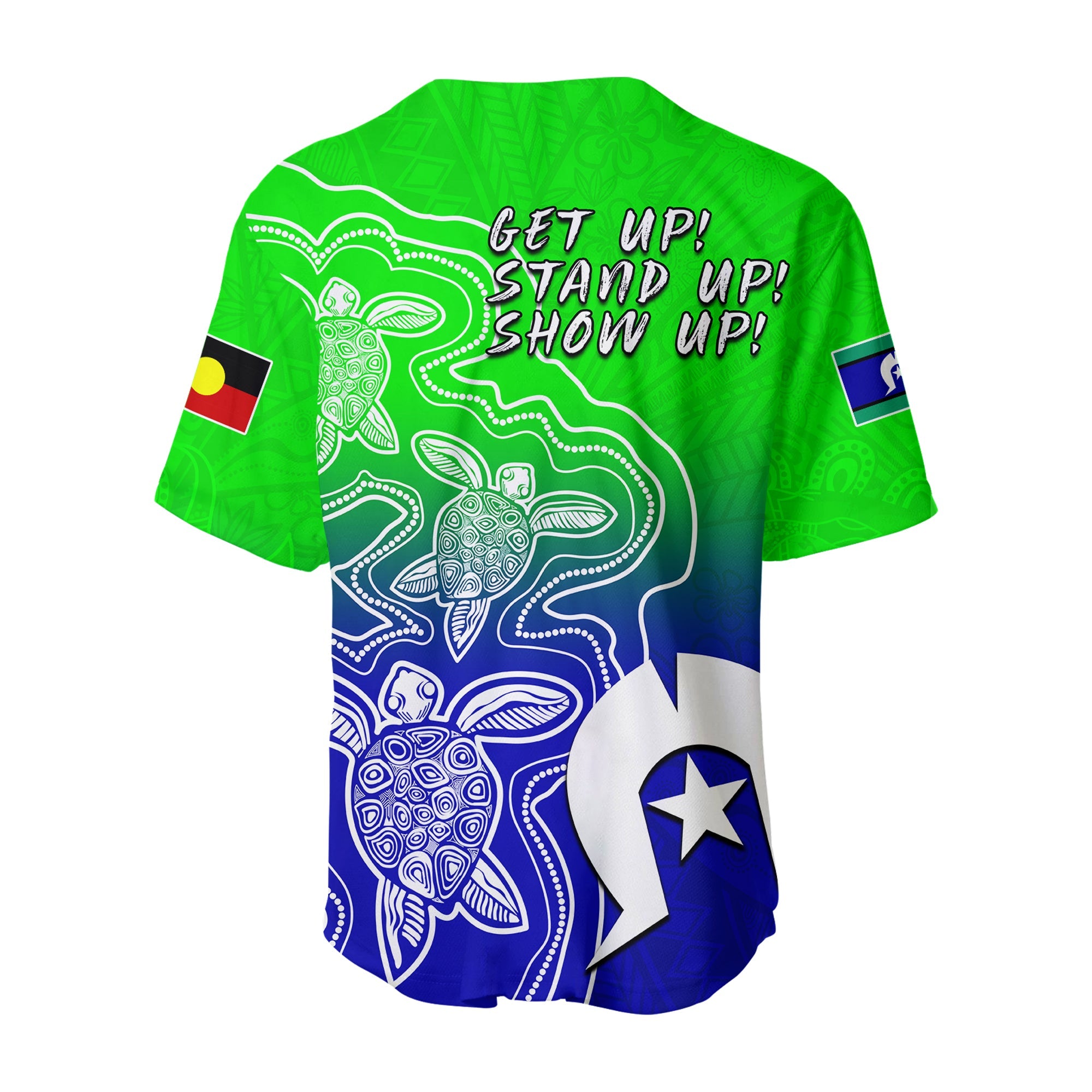 NAIDOC Week 2022 Baseball Jersey Torres Strait Islanders with Aboriginal Turtles LT13