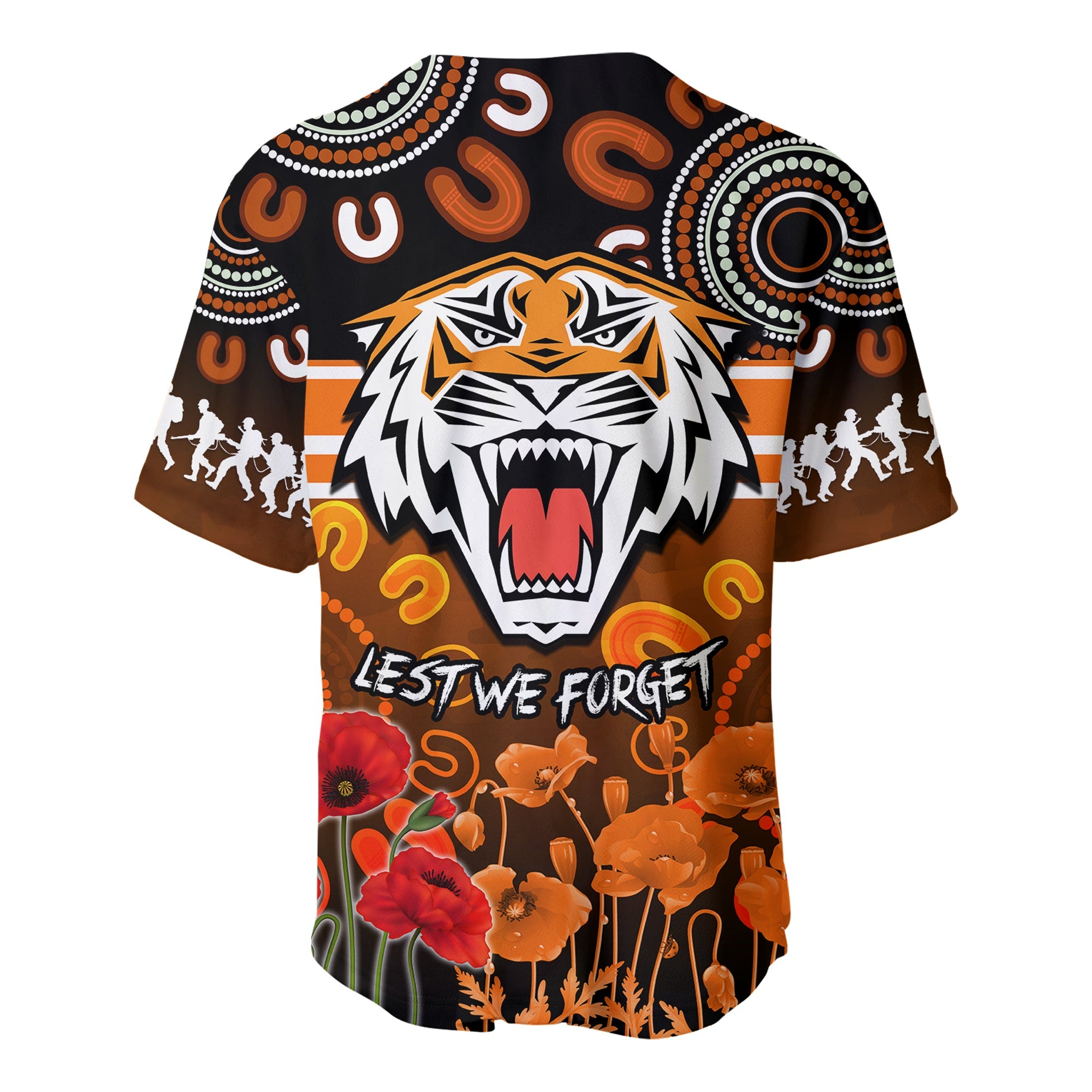 Wests Tigers Anzac 2022 Baseball Jersey Aboriginal Lest We Forget LT13