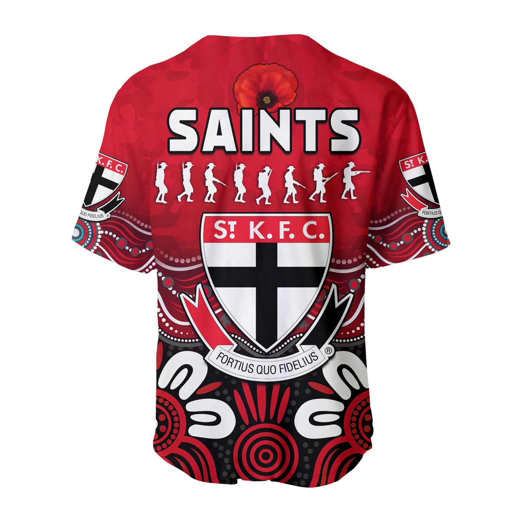 Saints Anzac 2022 Baseball Jersey St Kilda Aboriginal Remember Them LT13