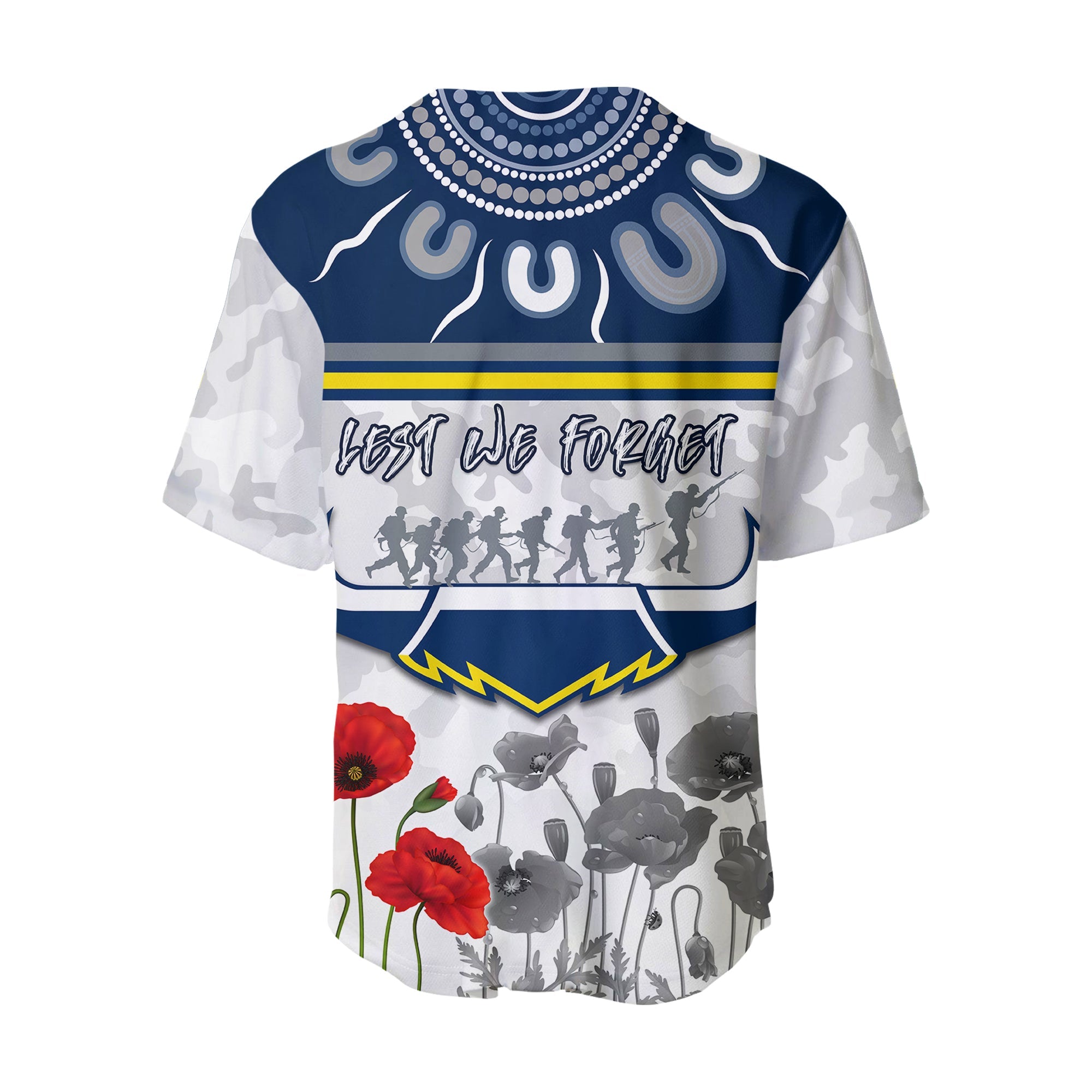 Cowboys Anzac 2022 Baseball Jersey Aboriginal Lest We Forget LT13