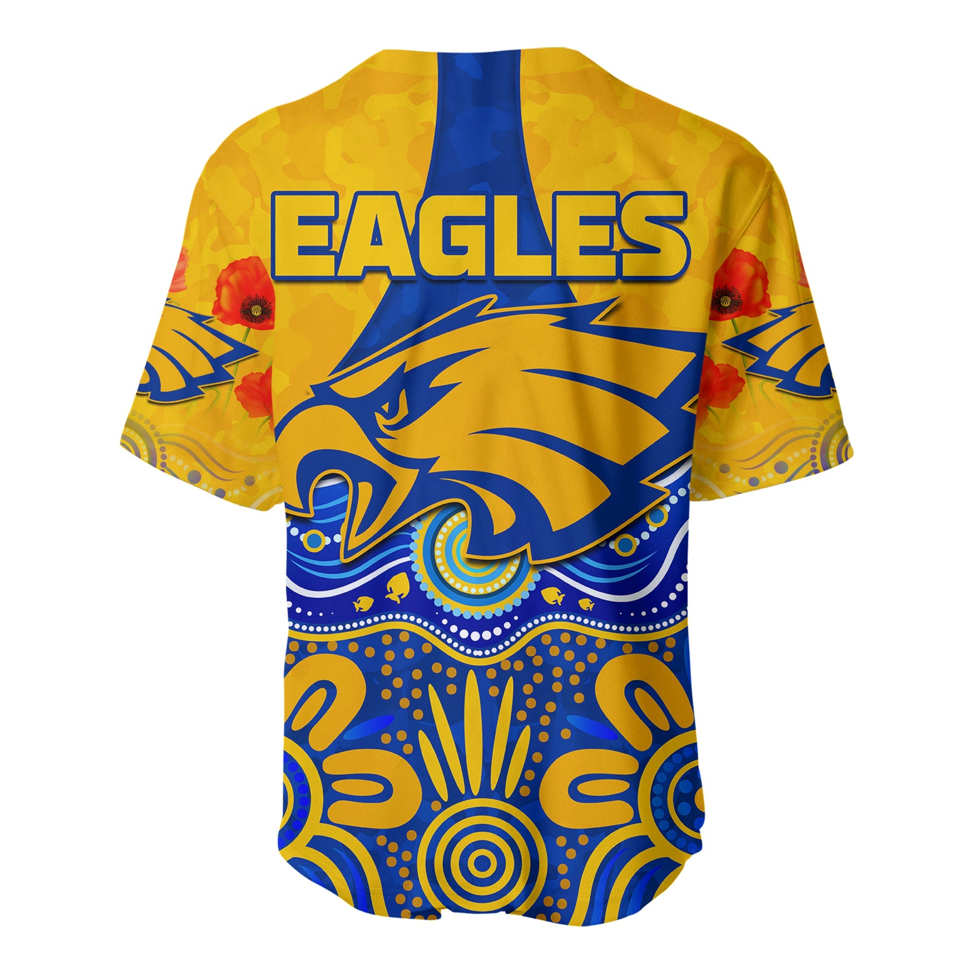 Eagles Anzac 2022 Baseball Jersey West Coast Aboriginal Remember Them LT13