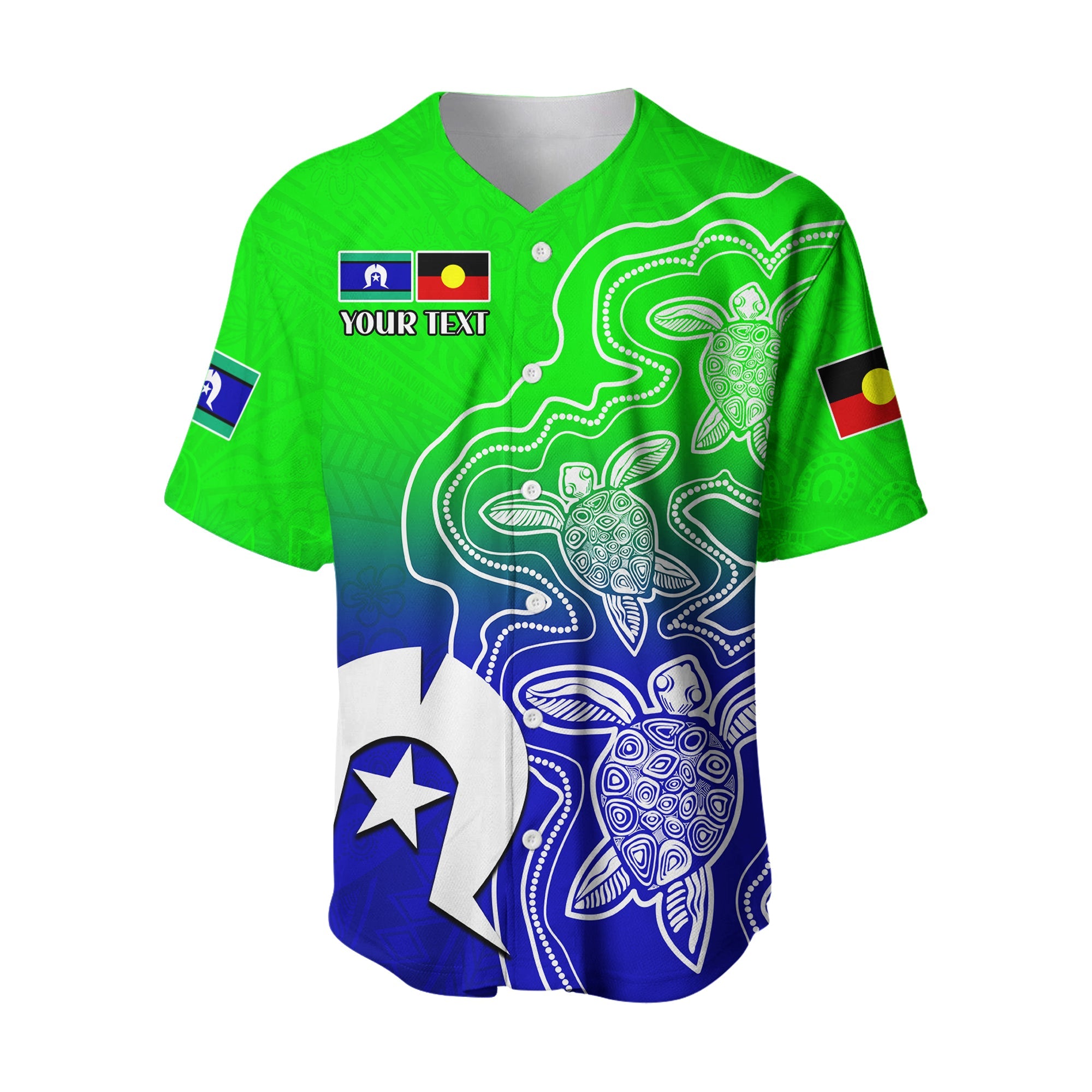 (Custom Personalised) NAIDOC Week 2022 Baseball Jersey Torres Strait Islanders with Aboriginal Turtles LT13