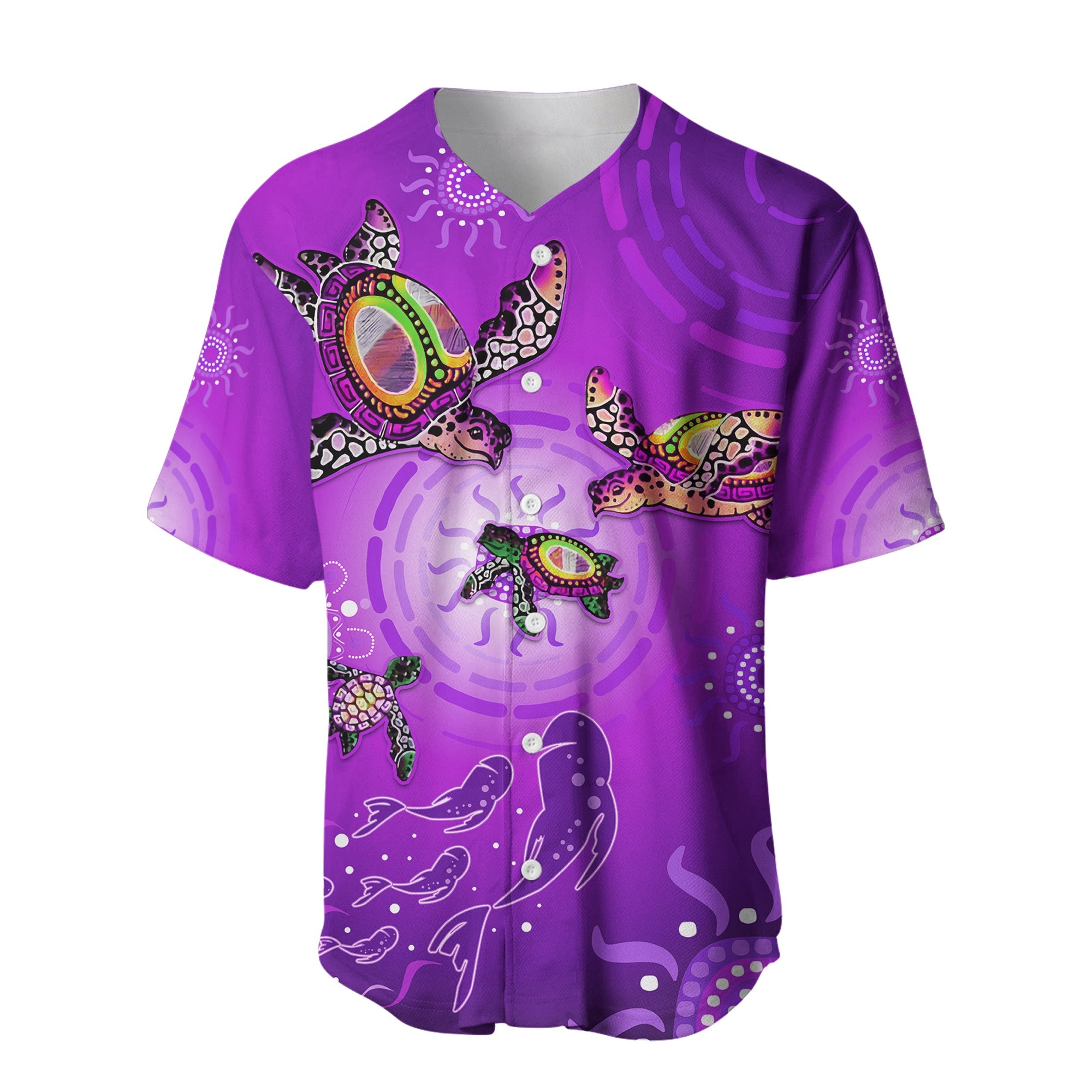 custom-personalised-australian-aboriginal-baseball-jersey-happy-turtle-family-version-purple