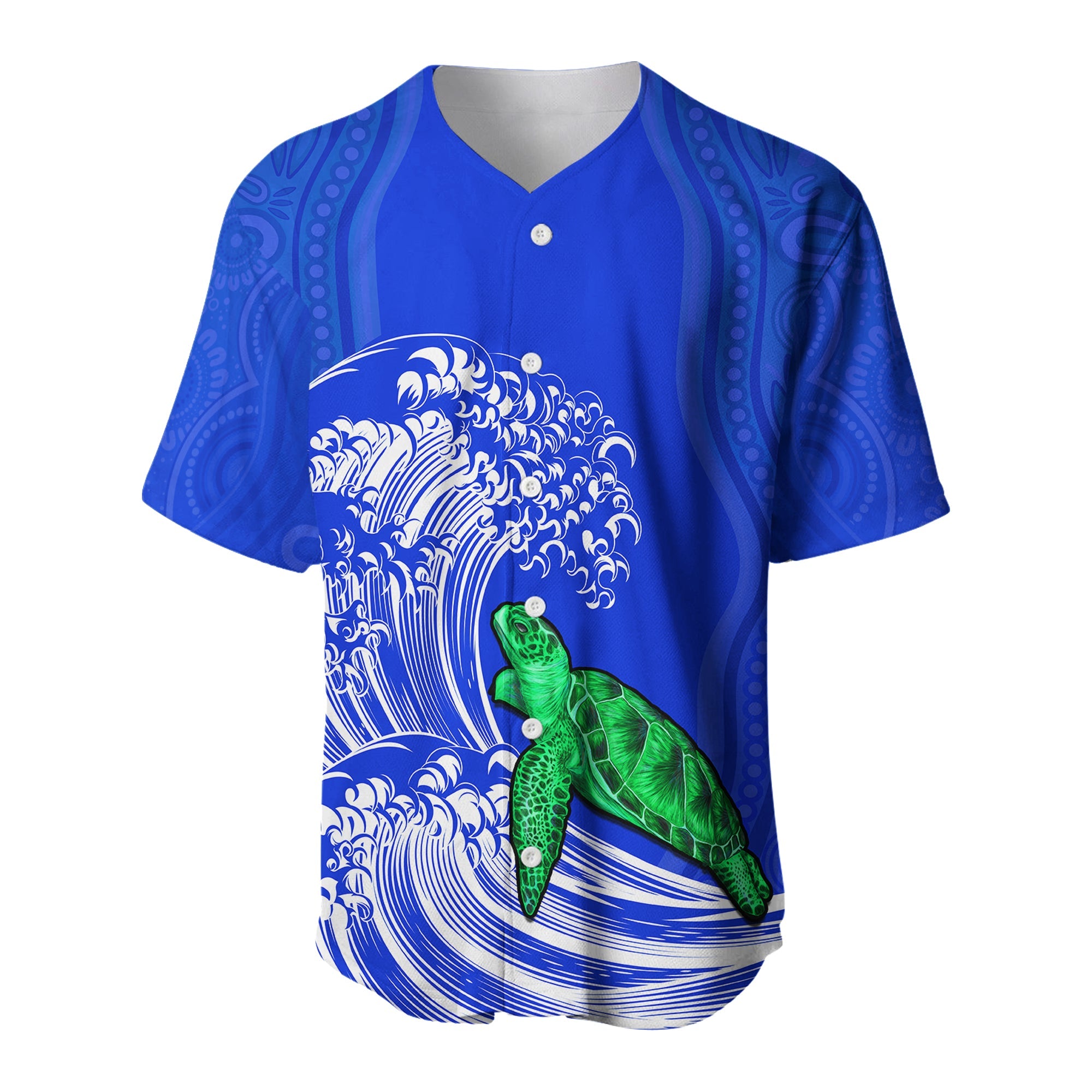 torres-strait-islands-baseball-jersey-the-dhari-mix-aboriginal-turtle-version-blue