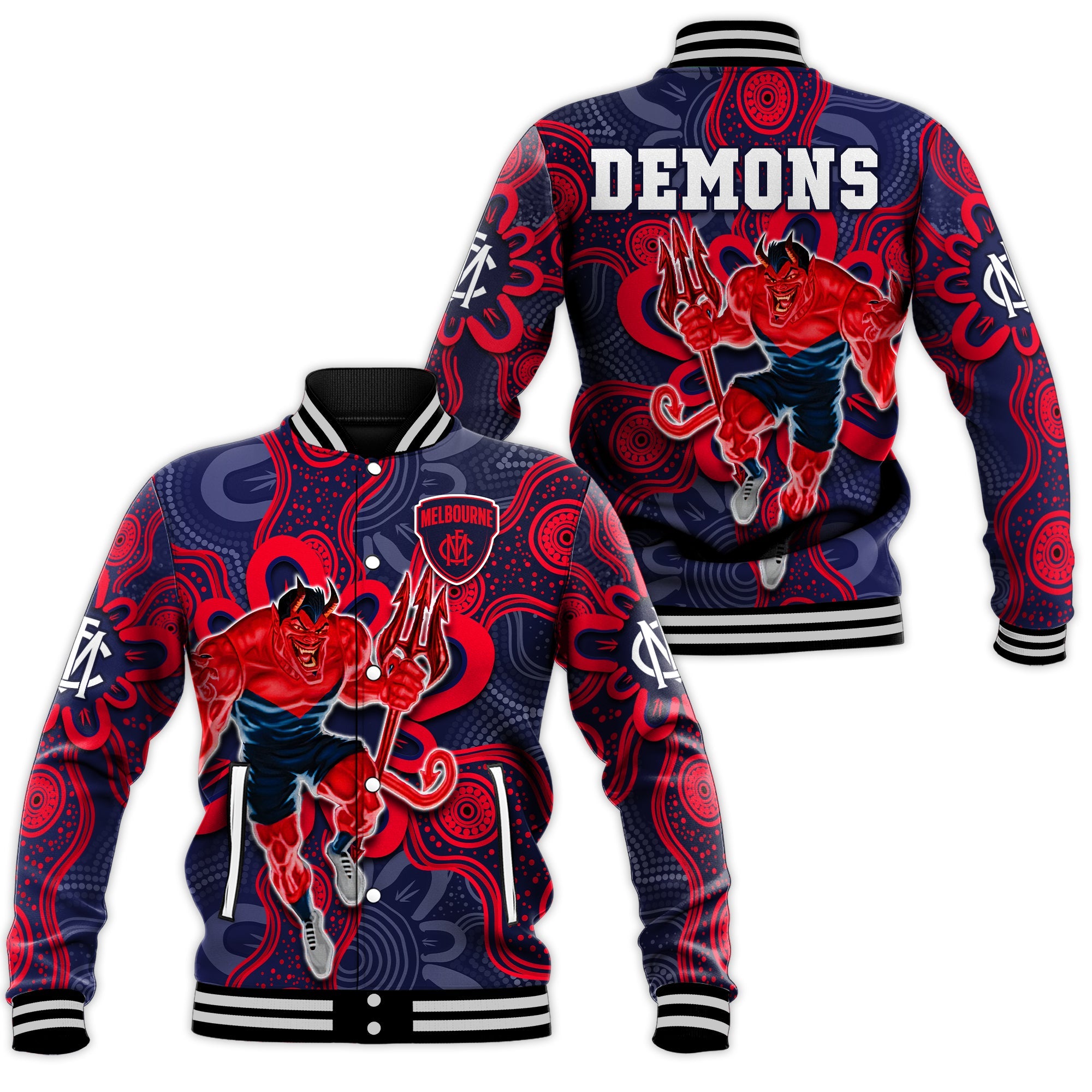 demons-football-2022-baseball-jacket-australian-aboriginal-dot-painting