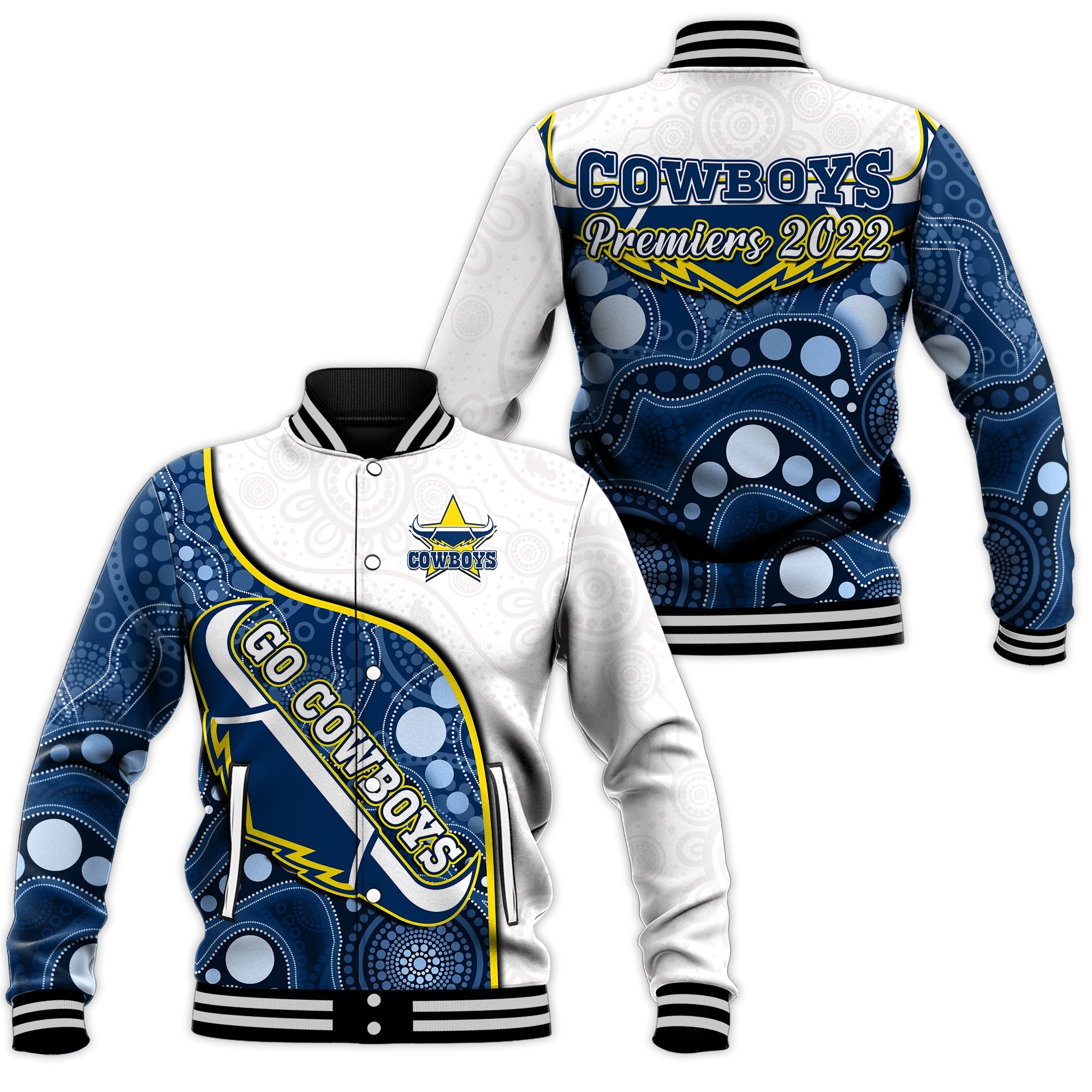 cowboys-rugby-baseball-jacket-indigenous-pattern-2022-premiers-sporty-style