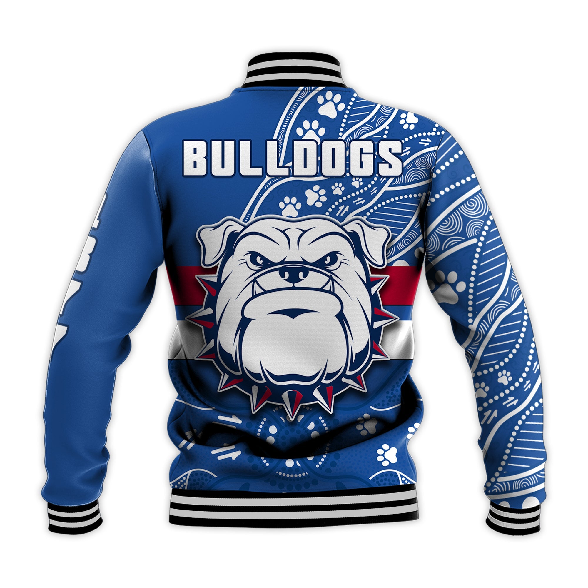 bulldogs-football-baseball-jacket-scraggers-1877-aboriginal-dot-painting-newest-version