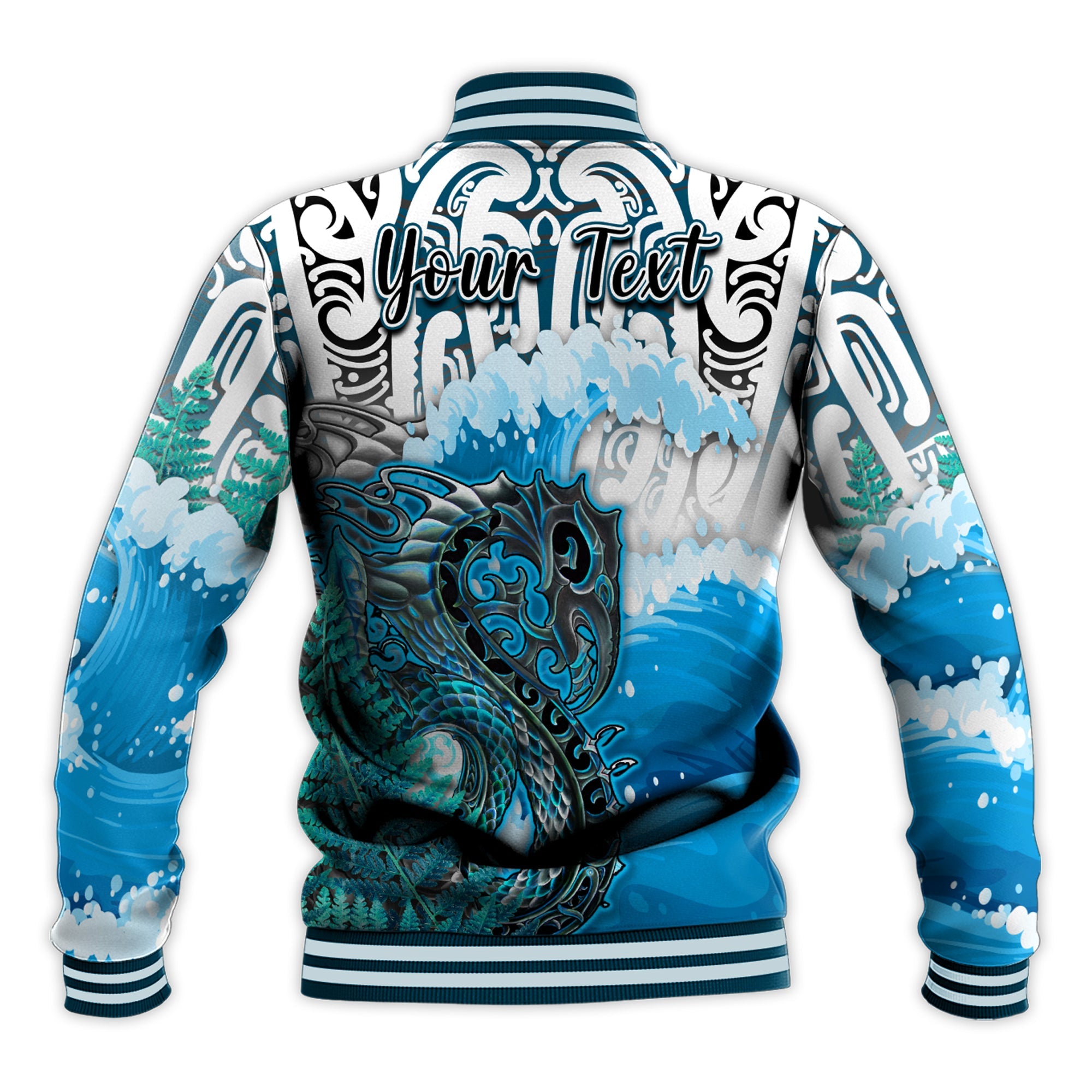 custom-personalised-manaia-maori-baseball-jacket-fern-aotearoa-blue-waves