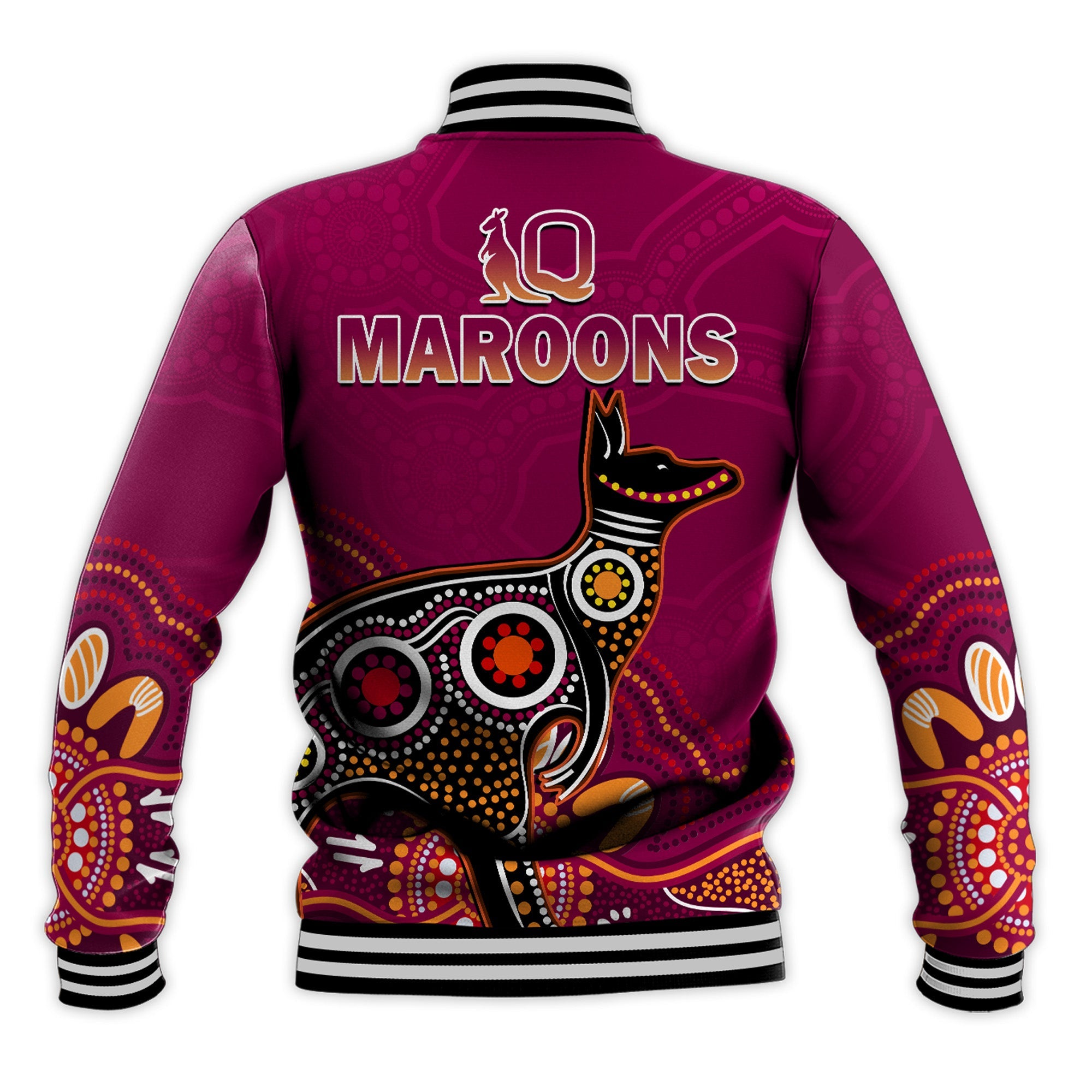 maroons-rugby-baseball-jacket-queensland-kangaroo-aboriginal-dot-paintings