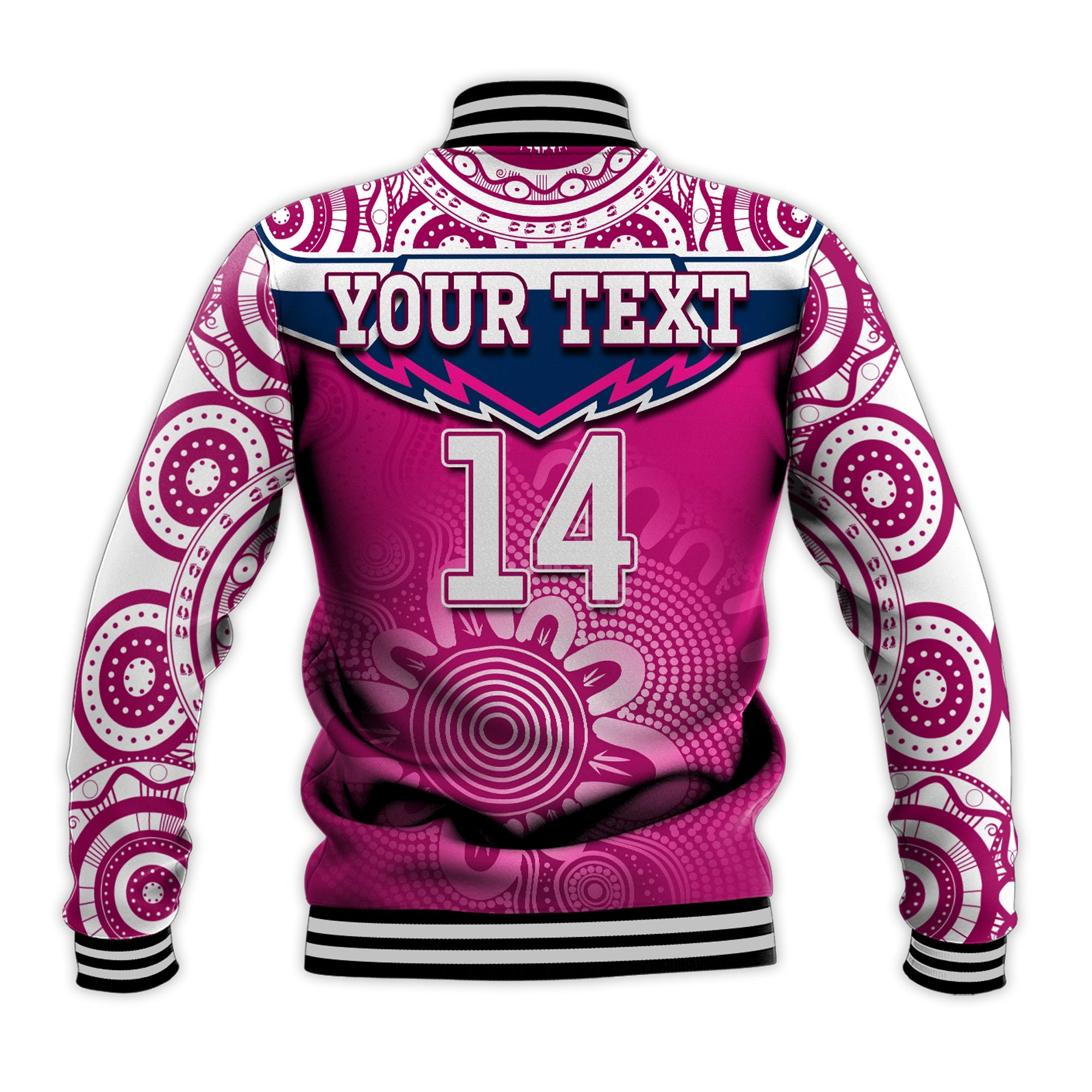 custom-text-and-number-cowboys-rugby-baseball-jacket-aboriginal-pattern-pink-version