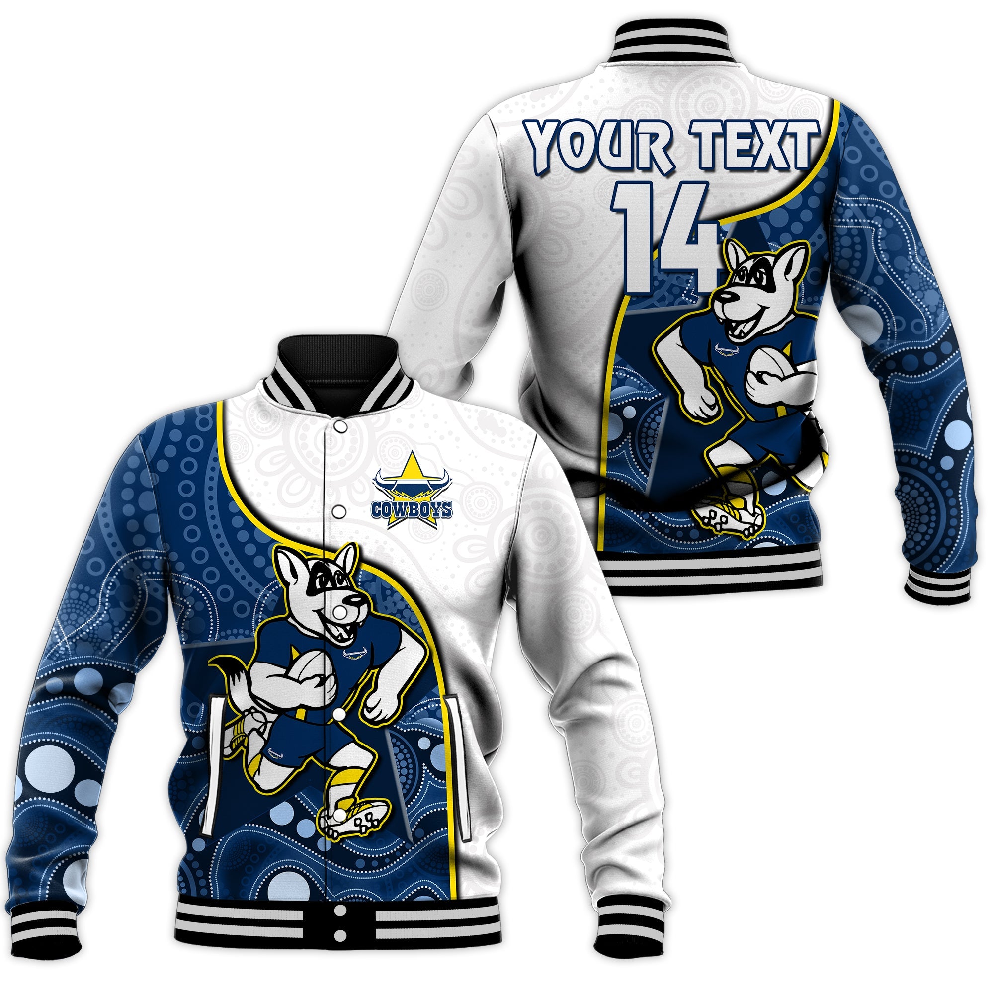 custom-text-and-number-cowboys-rugby-baseball-jacket-macost-indigenous-pattern-2022-premiers