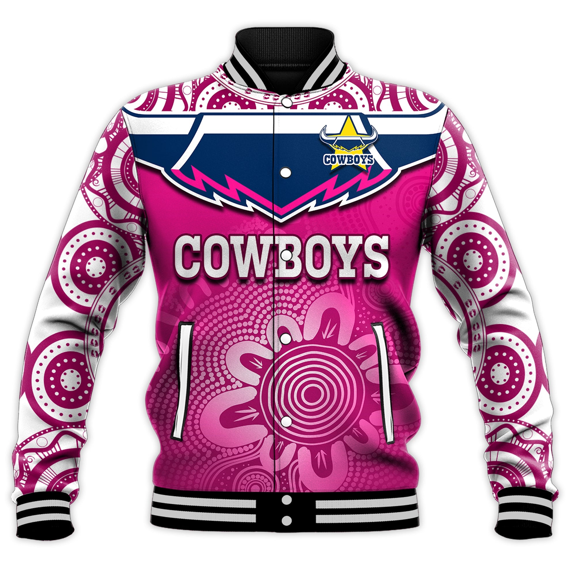 custom-text-and-number-cowboys-rugby-baseball-jacket-aboriginal-pattern-pink-version