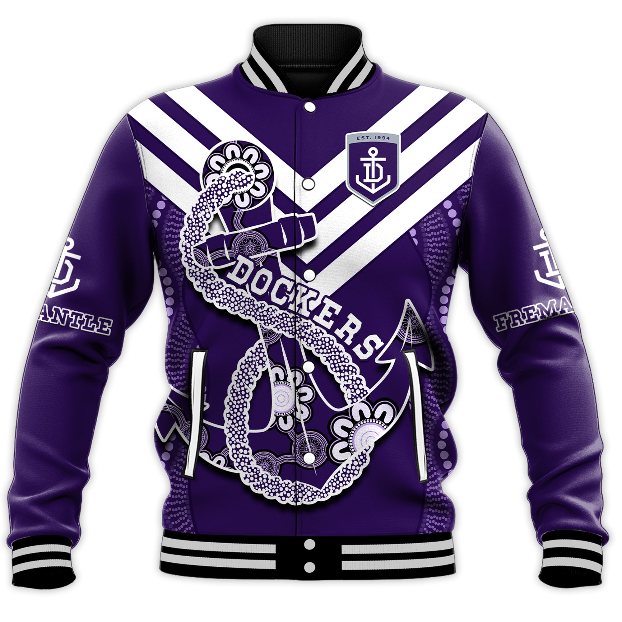 custom-text-and-number-dockers-football-baseball-jacket-fremantle-anchor-mix-aboriginal-pattern-dynamic-style