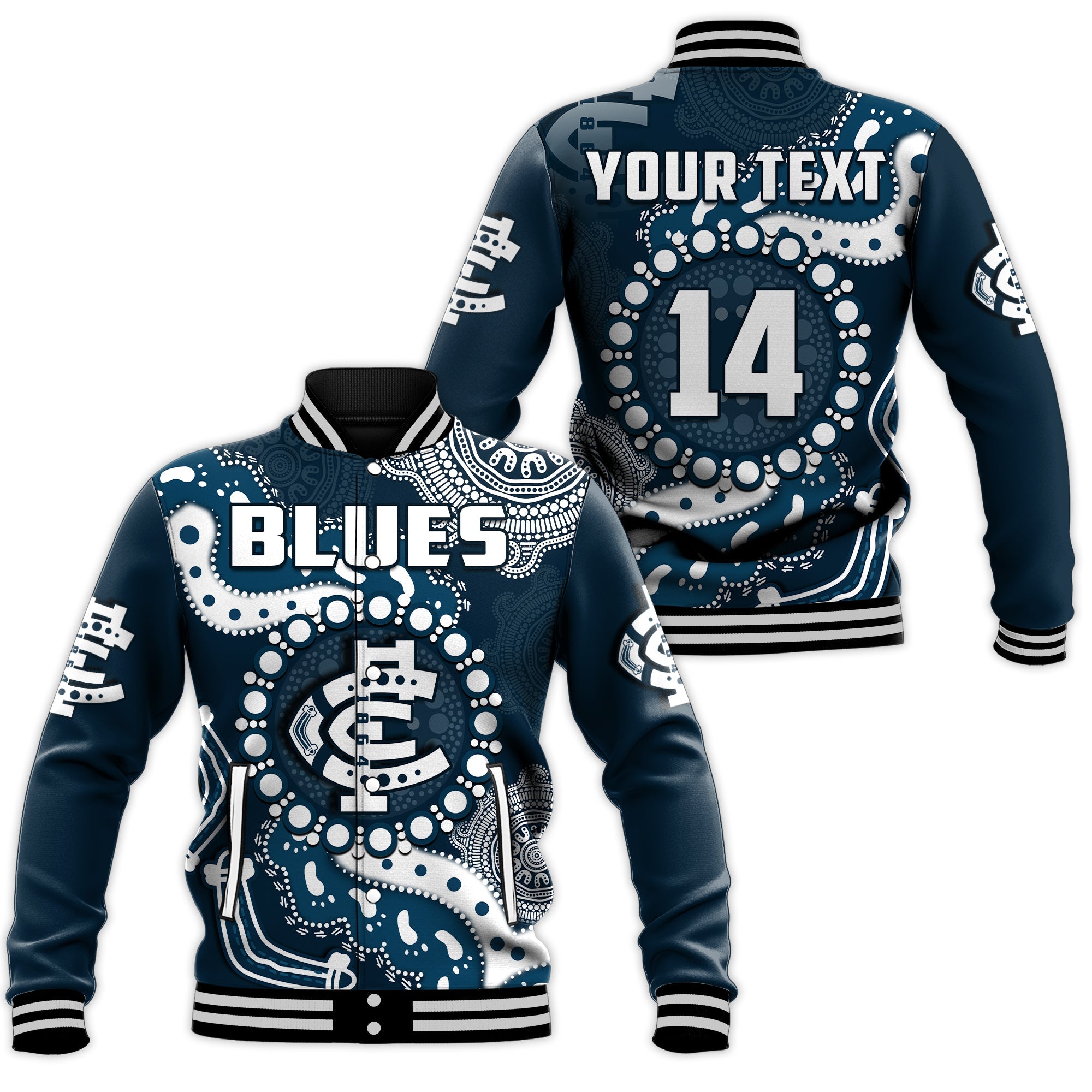 custom-text-and-number-carlton-football-baseball-jacket-blues-1864-boomerang-indigenous-artsy