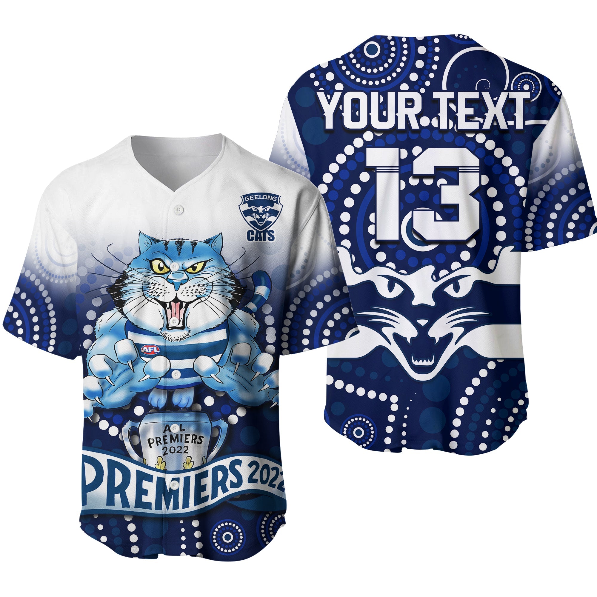 custom-text-and-number-cats-football-baseball-jersey-aboriginal-australian-premiers-2022-proud-geelong-cartoon