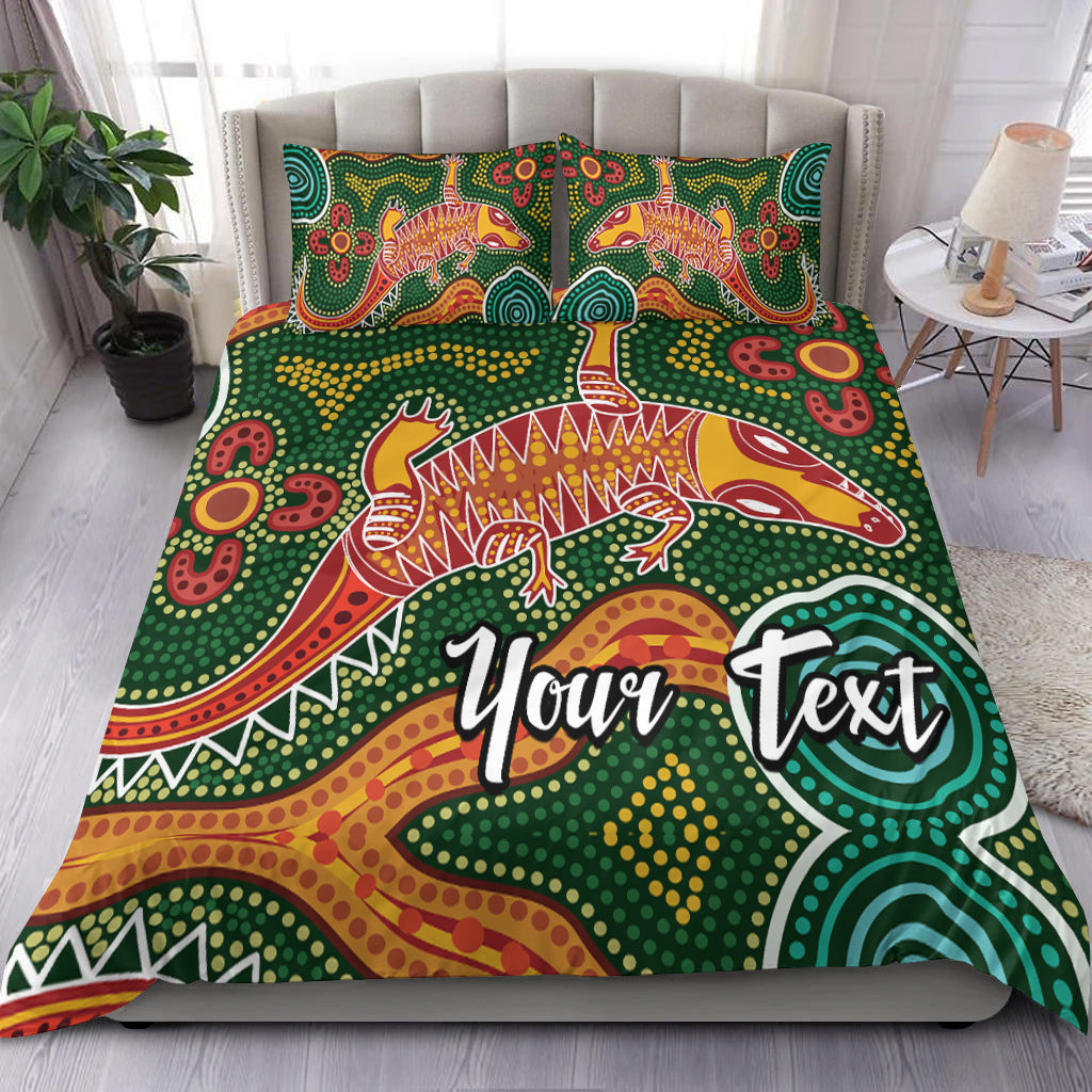 custom-personalised-aboriginal-art-crocodile-bedding-set-you-are-number-one