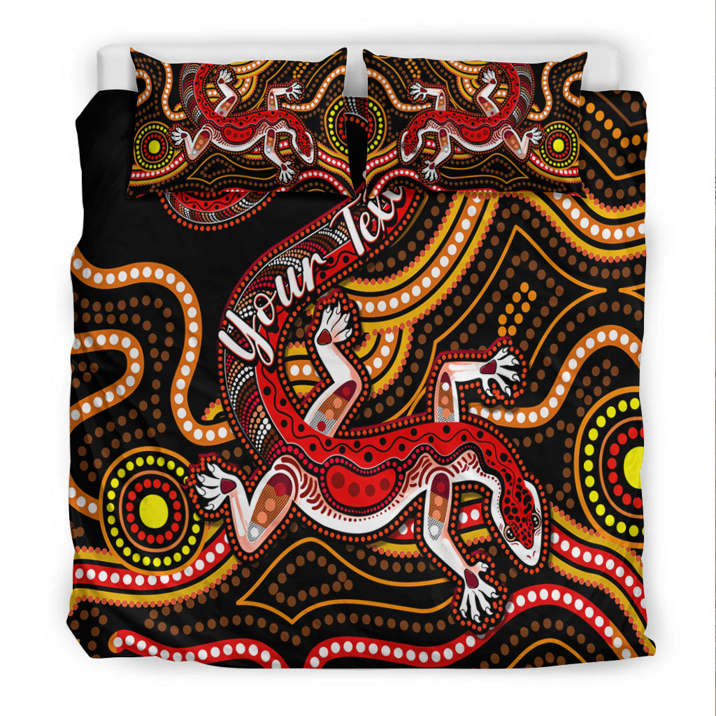 custom-personalised-aboriginal-art-lizard-bedding-set-you-are-number-one