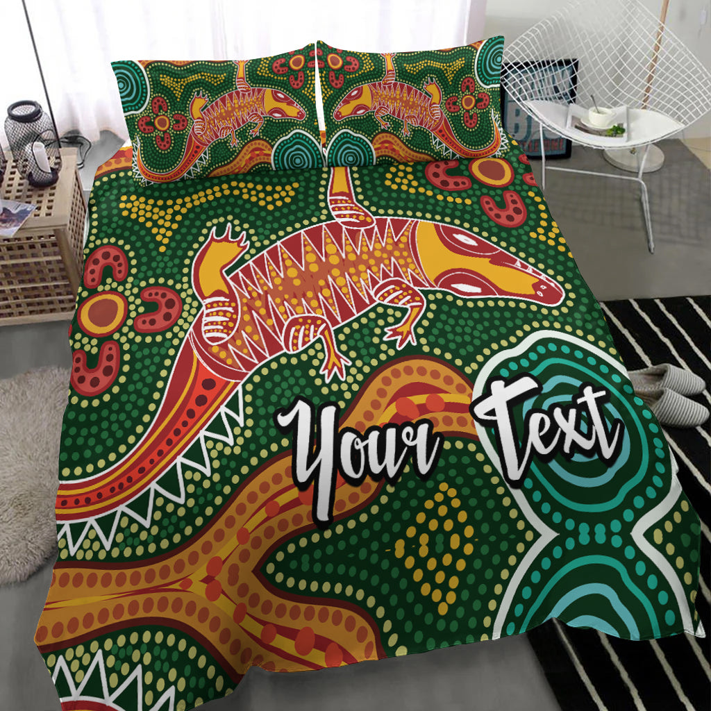 custom-personalised-aboriginal-art-crocodile-bedding-set-you-are-number-one