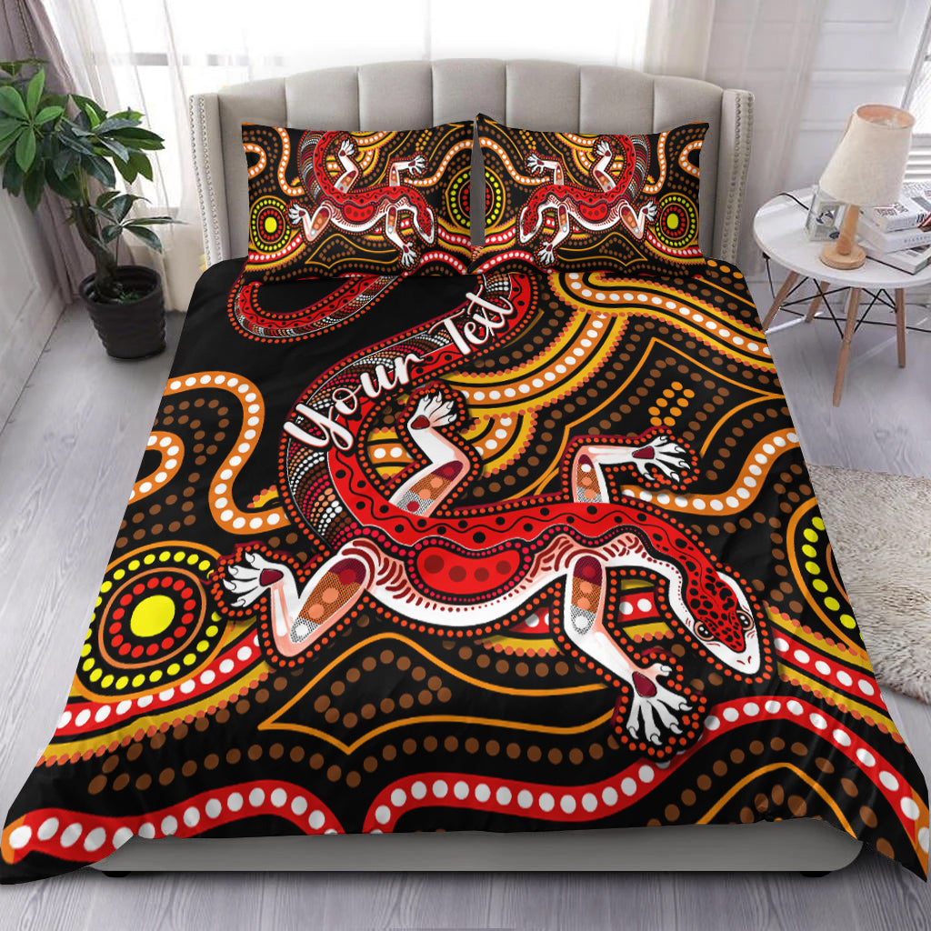 custom-personalised-aboriginal-art-lizard-bedding-set-you-are-number-one