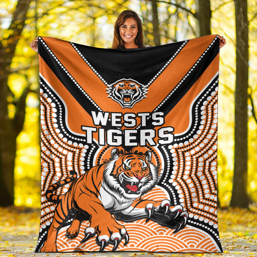 wests-tigers-premium-blanket-indigenous-artsy