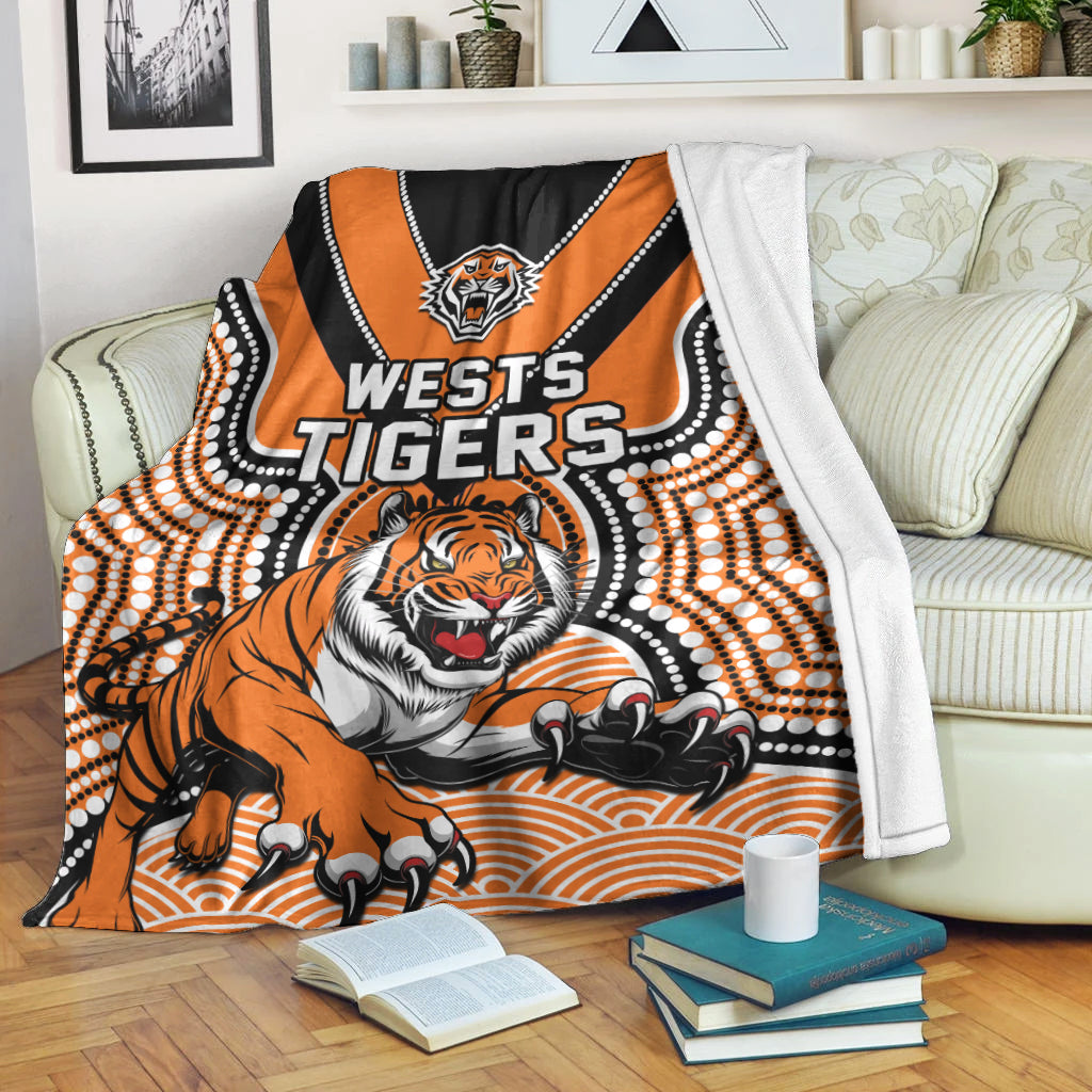 wests-tigers-premium-blanket-indigenous-artsy