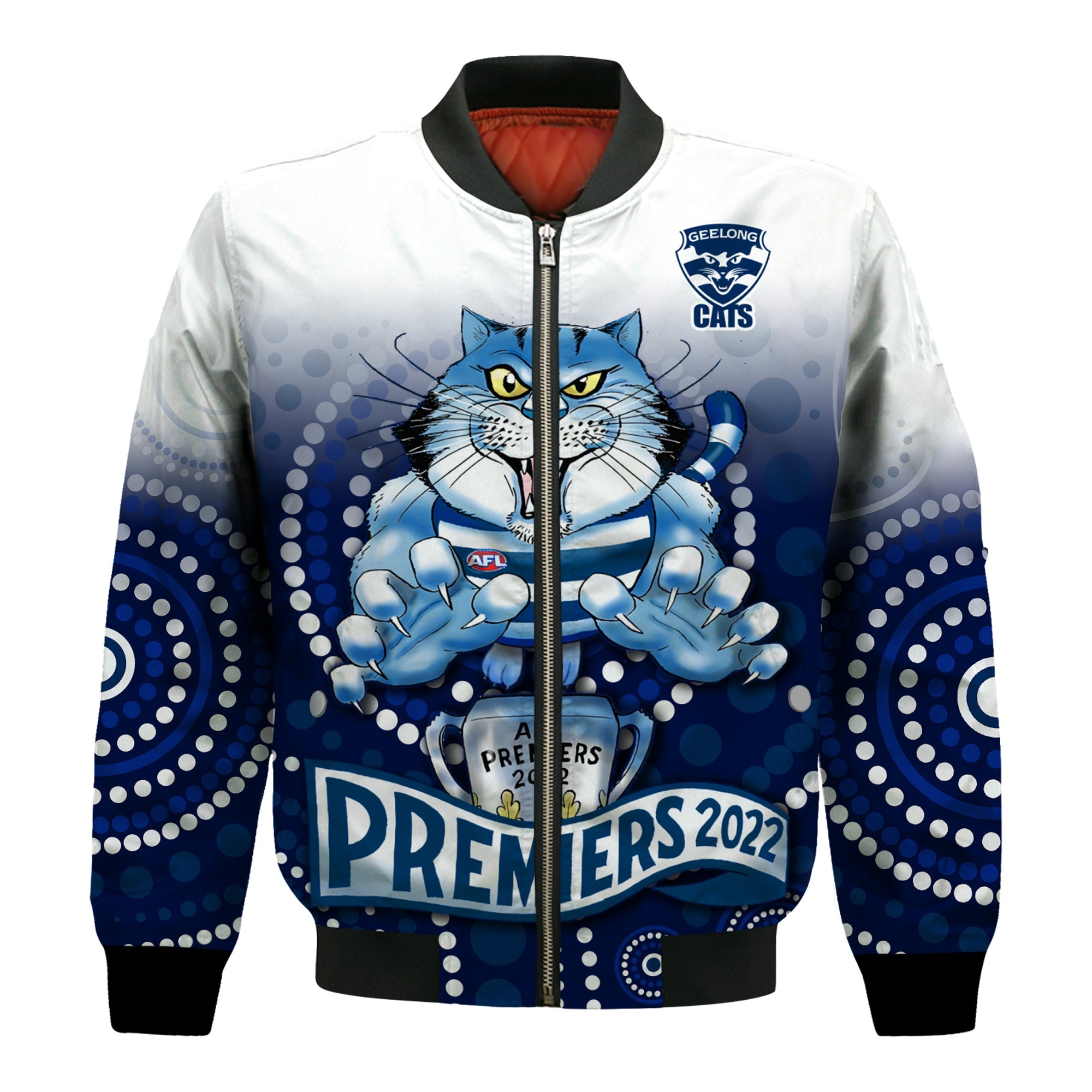 custom-text-and-number-cats-football-bomber-jacket-aboriginal-australian-premiers-2022-proud-geelong-cartoon