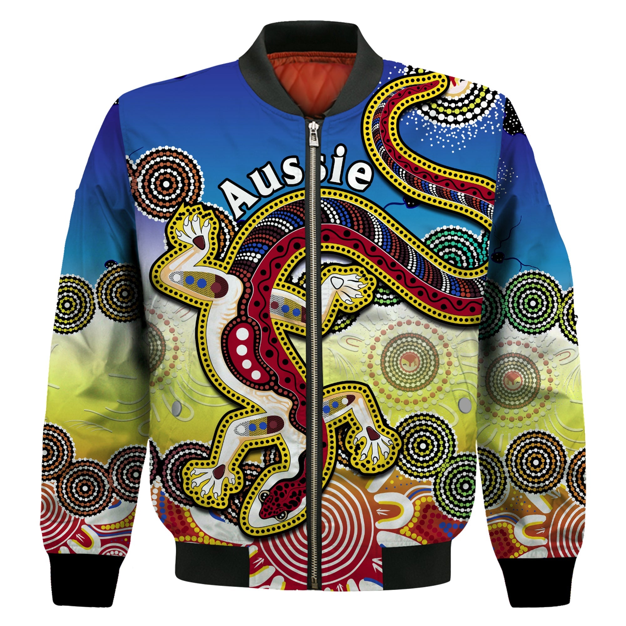 custom-personalised-australia-bomber-jacket-indigenous-red-lizard-love-aussie-artsy