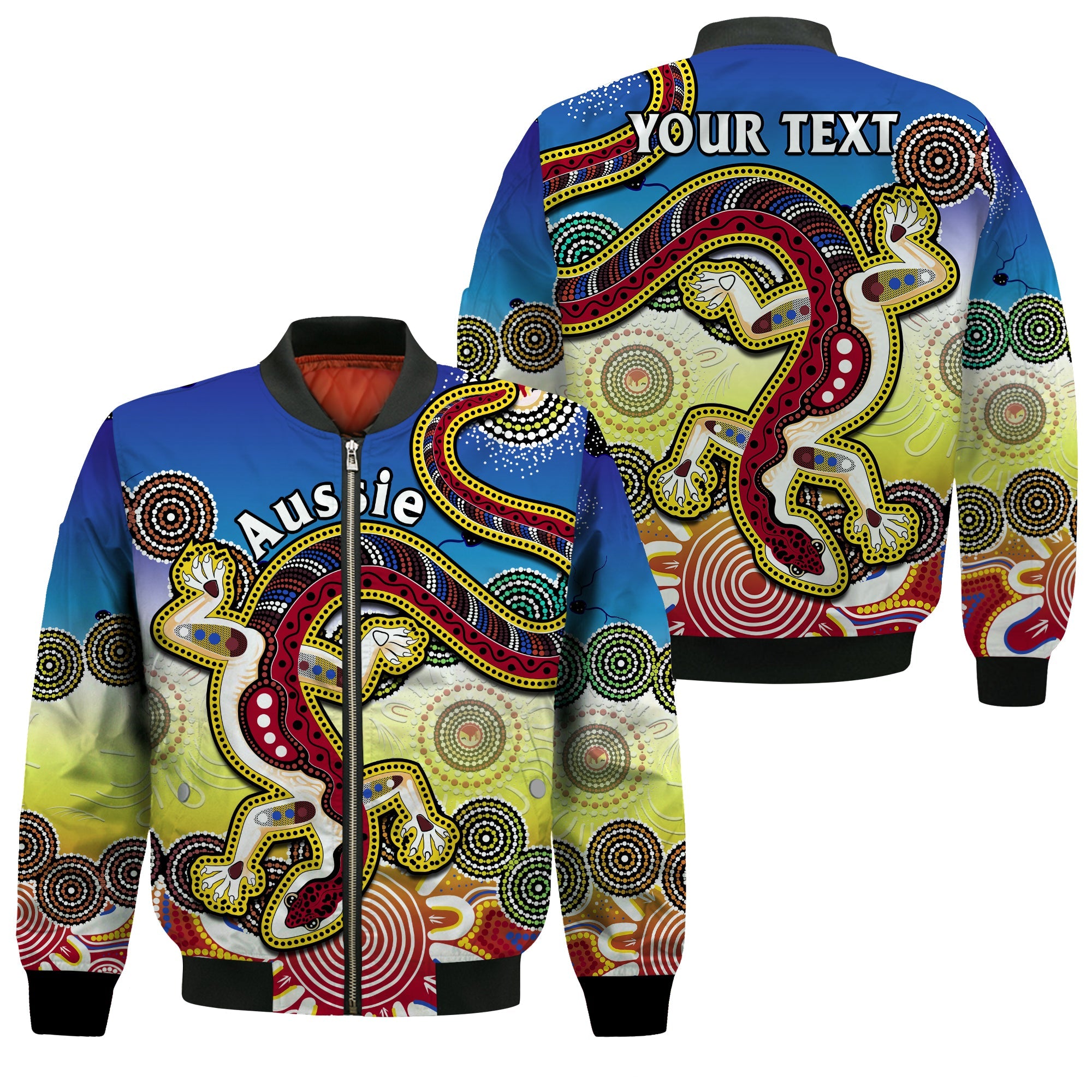 custom-personalised-australia-bomber-jacket-indigenous-red-lizard-love-aussie-artsy