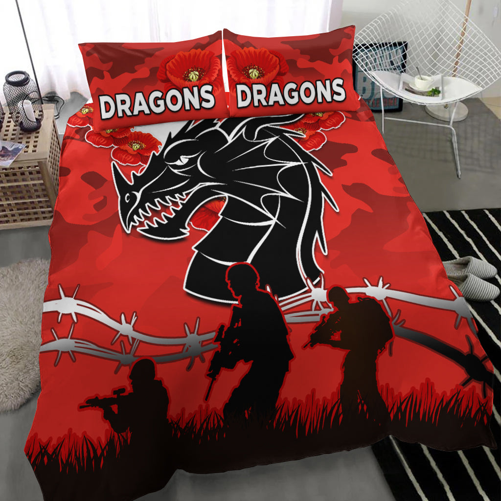 Dragons Anzac 2022 Bedding Set Lest We Forget LT13