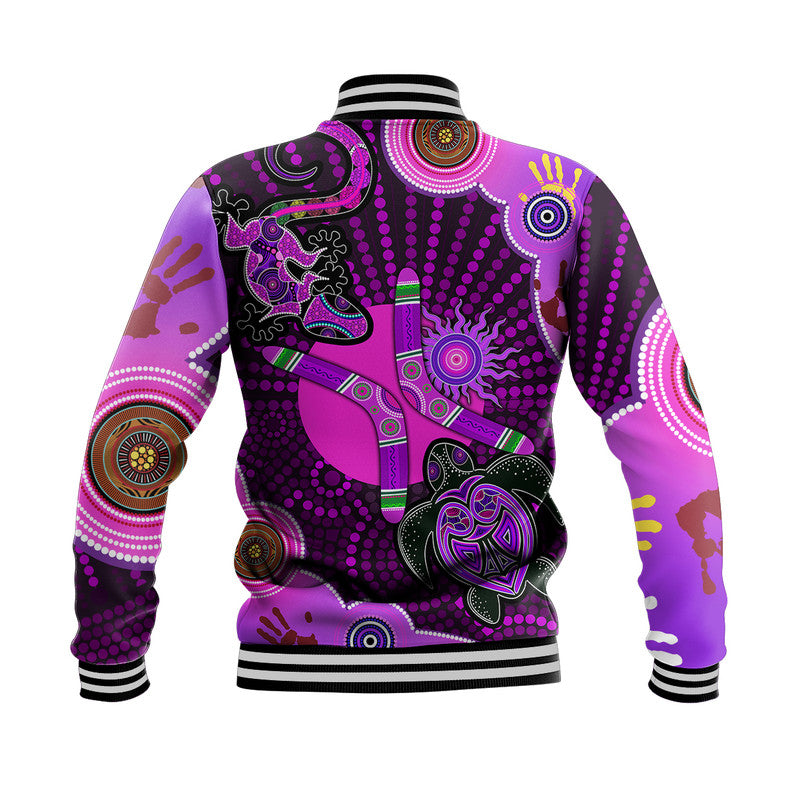 aboriginal-purple-turtle-lizard-sun-baseball-jacket