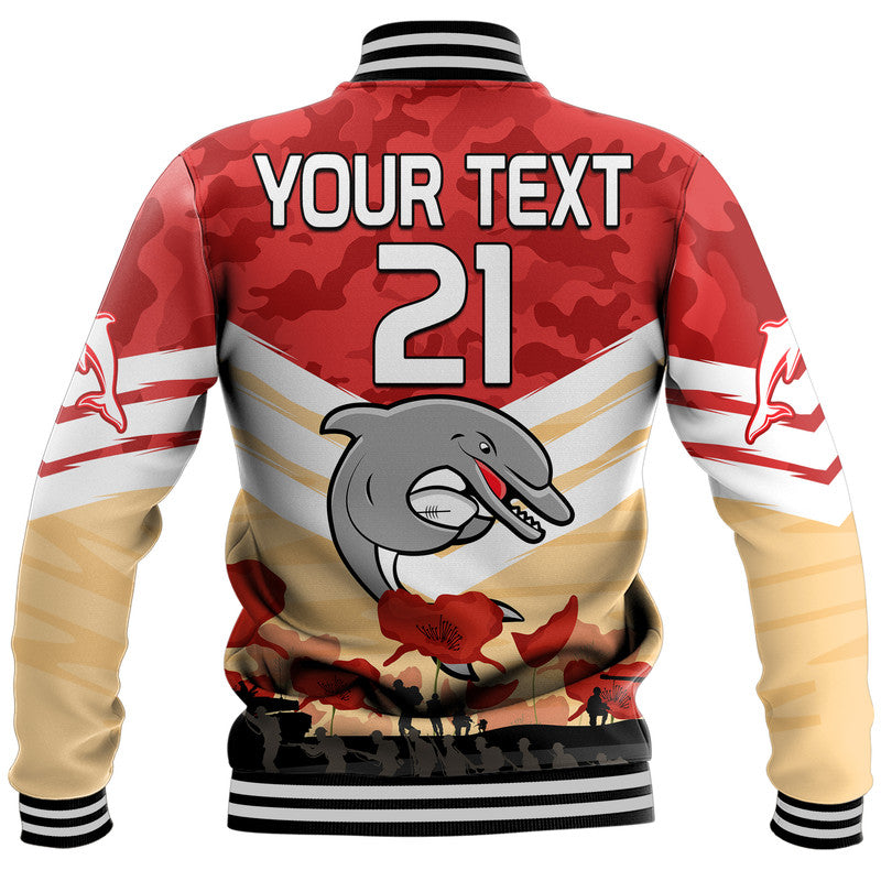 custom-text-and-number-redcliffe-dolphins-rugby-anzac-baseball-jacket-we-will-remember