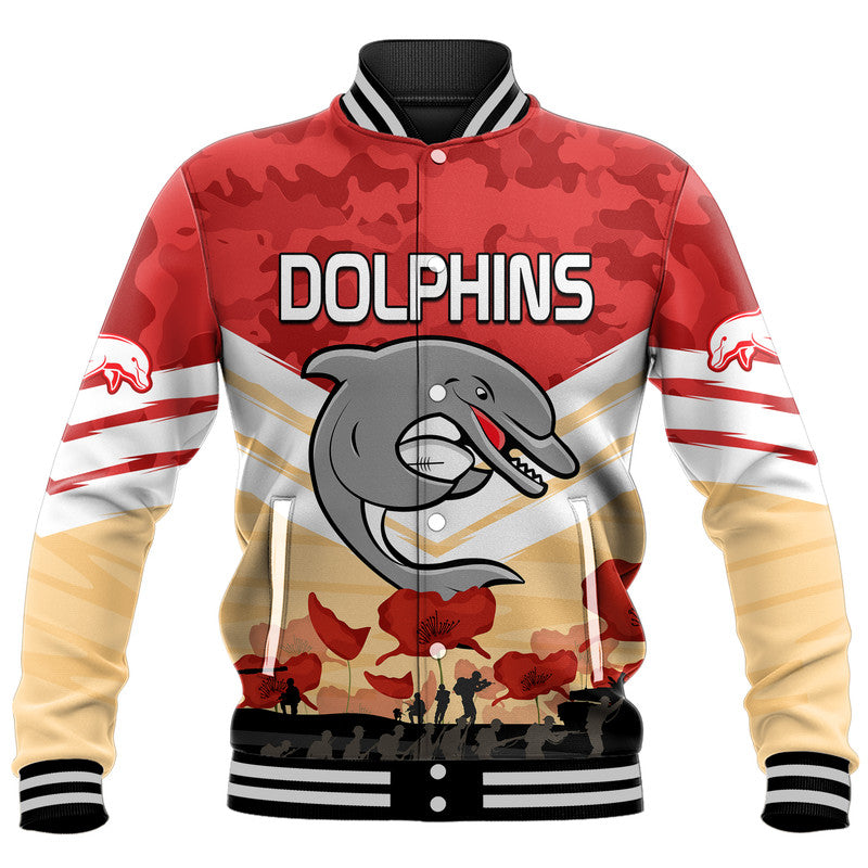 custom-text-and-number-redcliffe-dolphins-rugby-anzac-baseball-jacket-we-will-remember