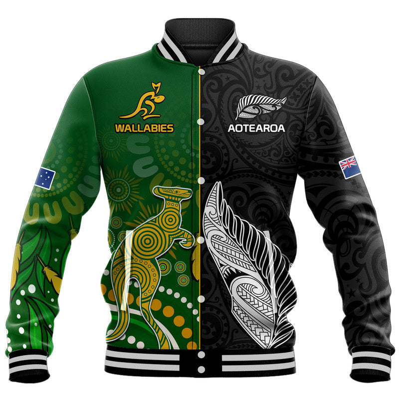 custom-personalised-aotearoa-rugby-all-black-combine-australia-wallabies-baseball-jacket-aboriginal-kangaroo-and-maori-fern