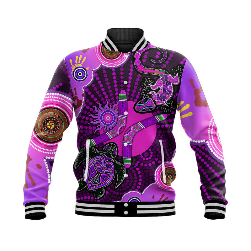 aboriginal-purple-turtle-lizard-sun-baseball-jacket