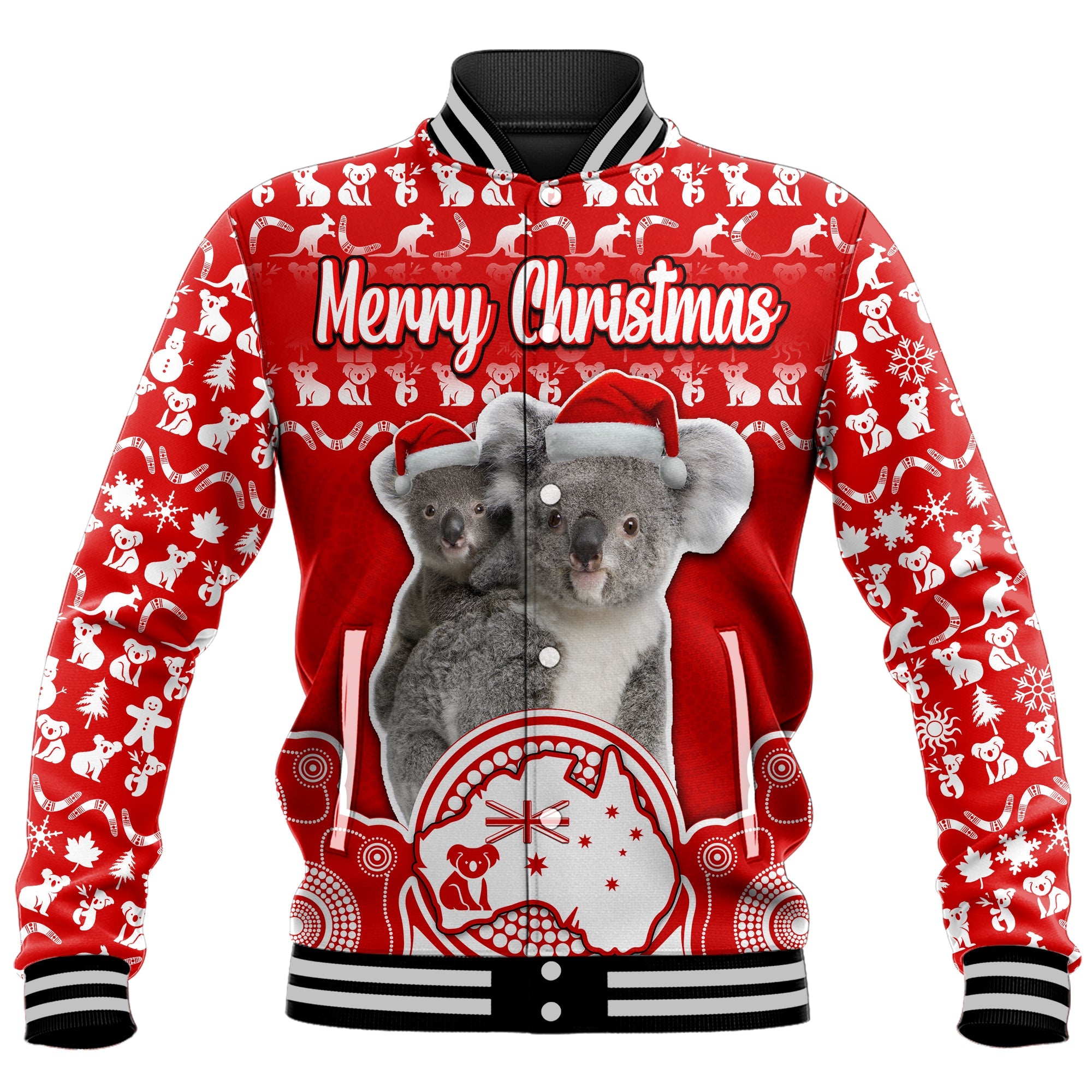 australian-koala-christmas-vibe-with-aboriginal-dot-painting-style-no1-baseball-jacket