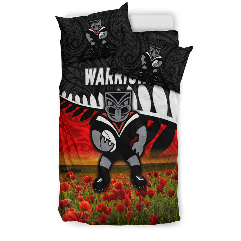 new-zealand-warriors-anzac-2022-bedding-set-maori-poppy-flowers-vibes