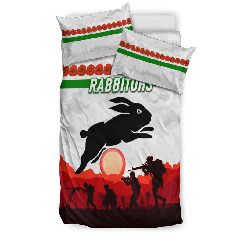 south-sydney-rabbitohs-anzac-2022-bedding-set-simple-style-white