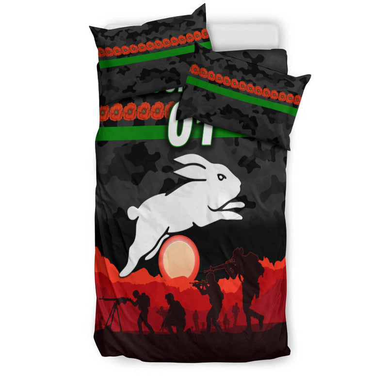 custom-personalised-south-sydney-rabbitohs-anzac-2022-bedding-set-simple-style-black