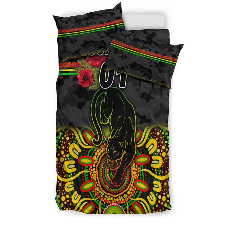 custom-personalised-penrith-panthers-anzac-2022-bedding-set-indigenous-vibes-black