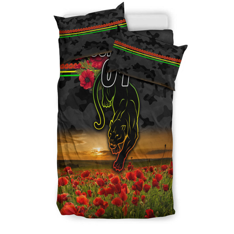 custom-personalised-penrith-panthers-anzac-2022-bedding-set-poppy-flowers-vibes-black