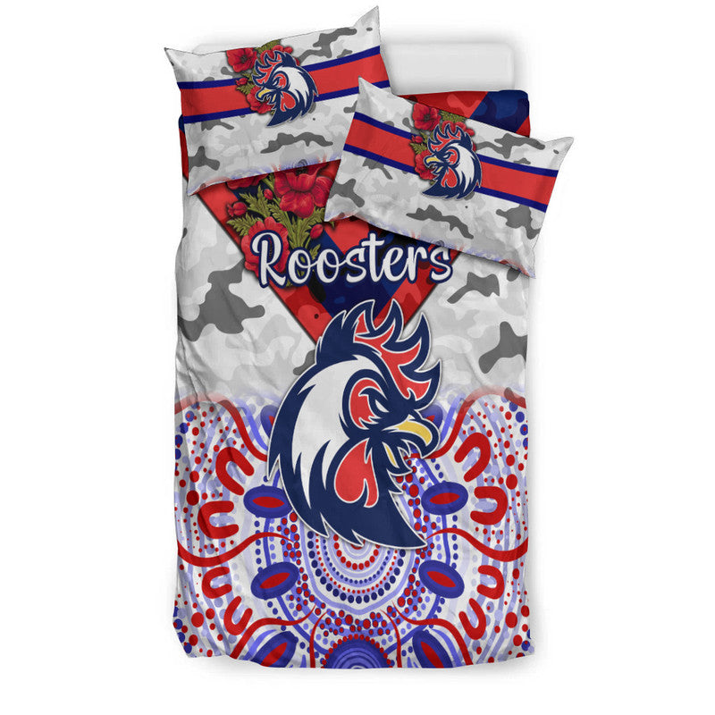 sydney-roosters-anzac-2022-bedding-set-indigenous-vibes-white