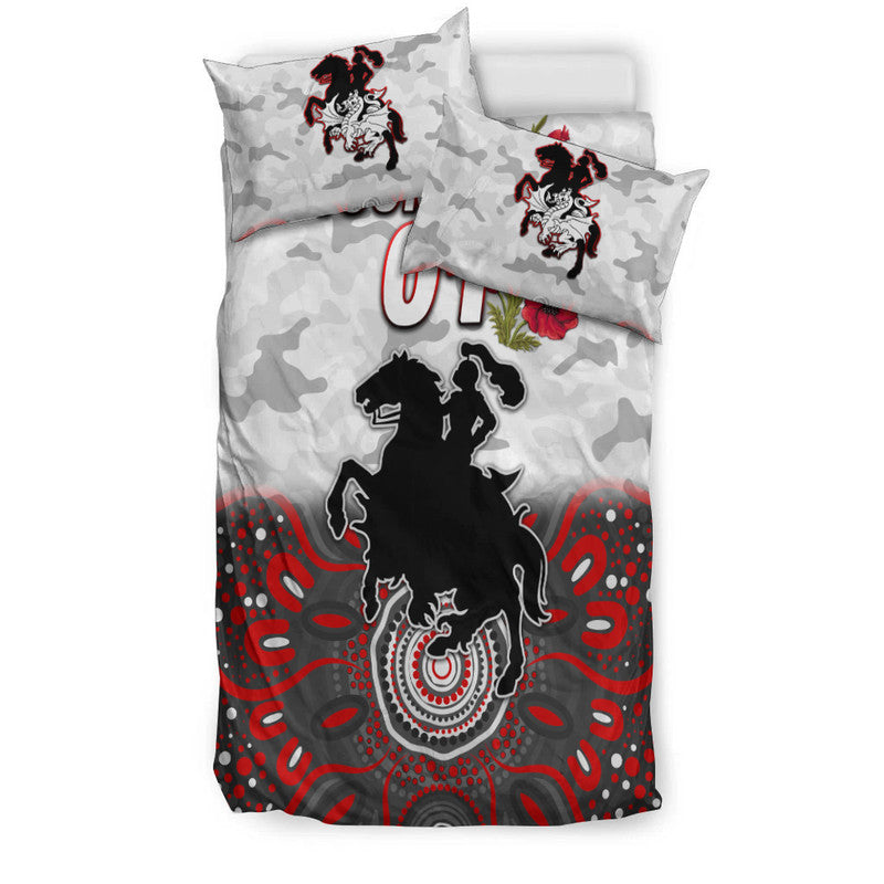 custom-personalised-st-george-illawarra-dragons-anzac-2022-bedding-set-indigenous-vibes-white