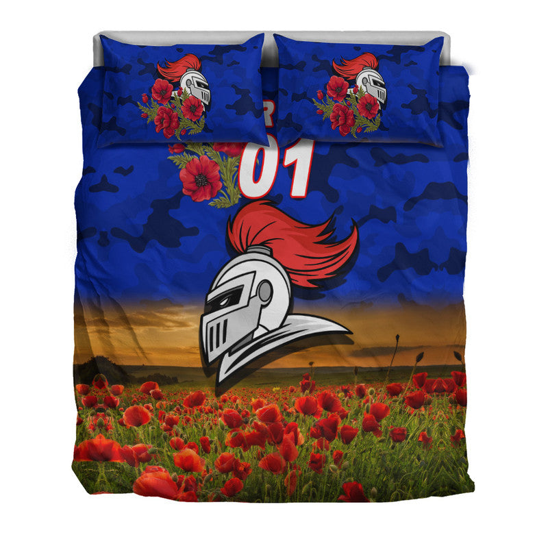 custom-personalised-newcastle-knights-anzac-2022-bedding-set-poppy-flowers-vibes