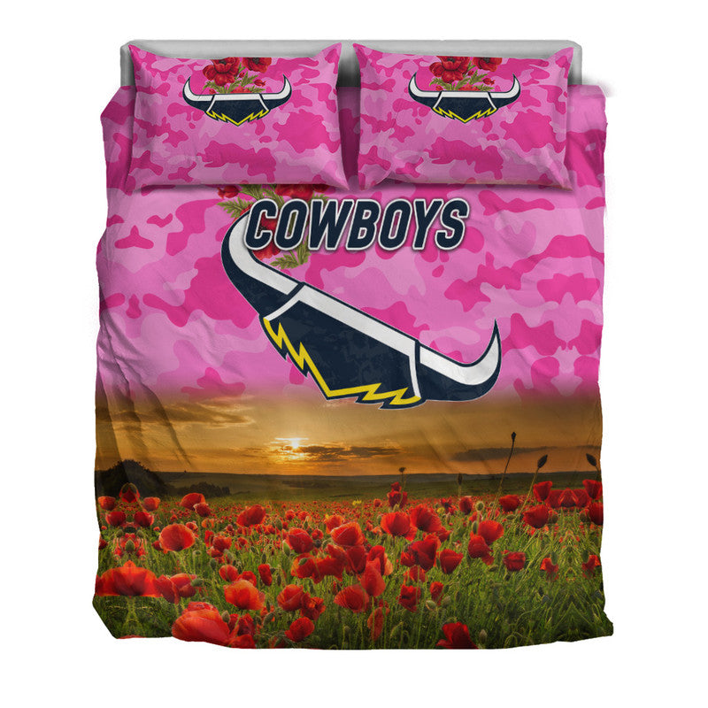 north-queensland-cowboys-anzac-2022-bedding-set-poppy-flowers-vibes-pink