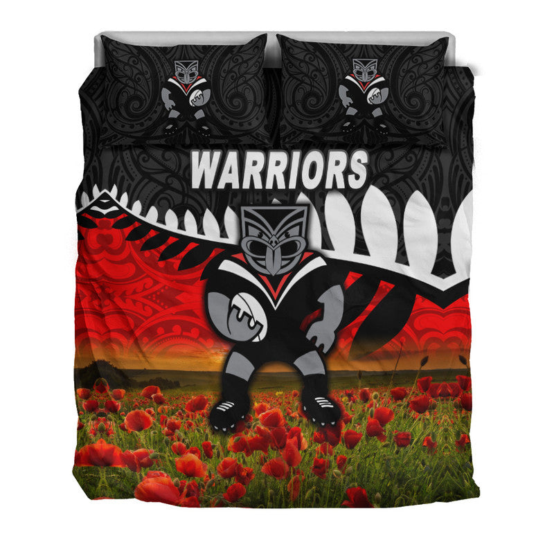 new-zealand-warriors-anzac-2022-bedding-set-maori-poppy-flowers-vibes