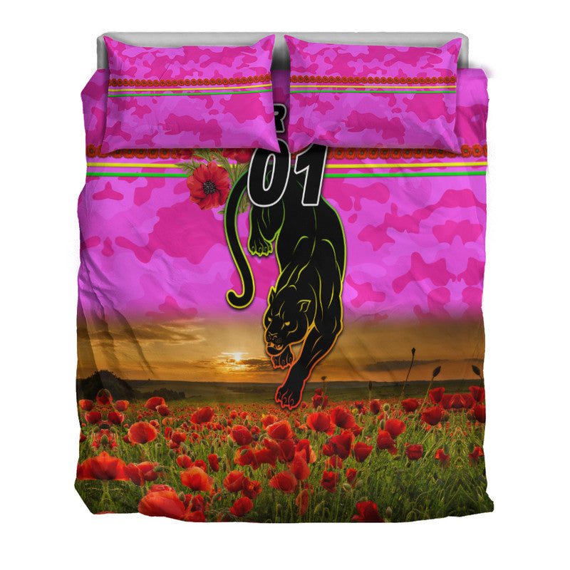 custom-personalised-penrith-panthers-anzac-2022-bedding-set-poppy-flowers-vibes-pink