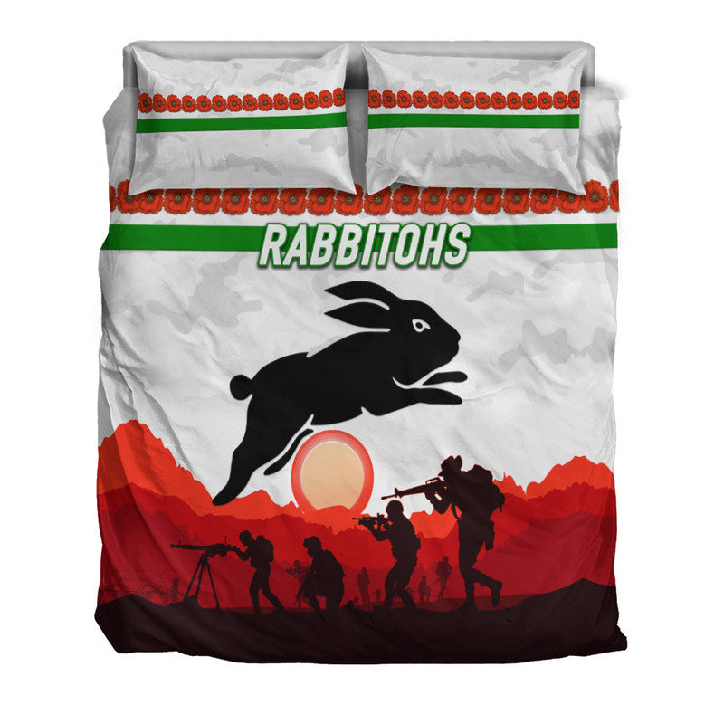 south-sydney-rabbitohs-anzac-2022-bedding-set-simple-style-white