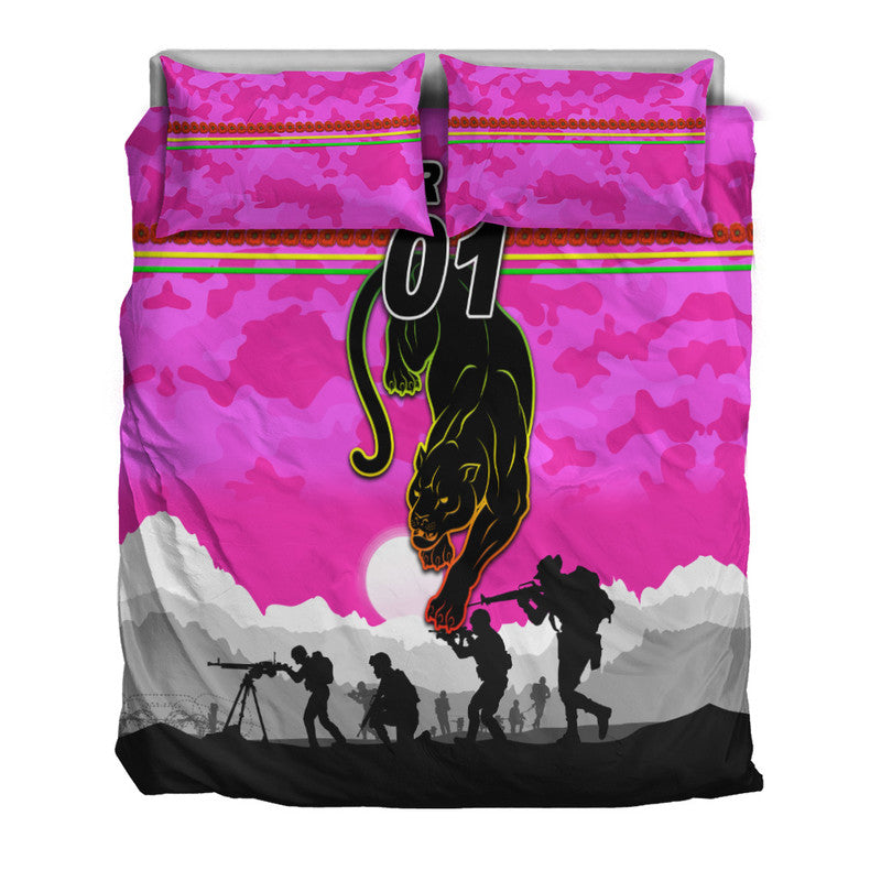 custom-personalised-penrith-panthers-anzac-2022-bedding-set-simple-style-pink