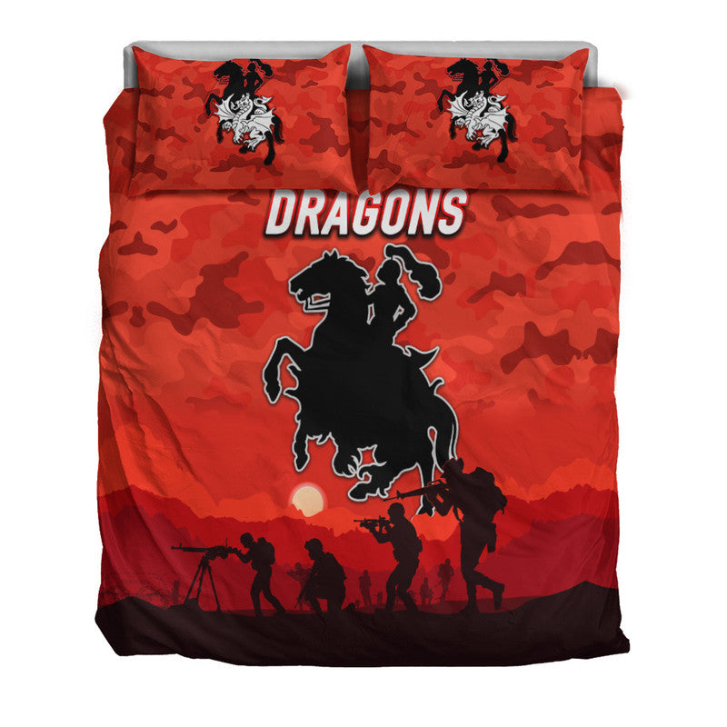 st-george-illawarra-dragons-anzac-2022-bedding-set-simple-style-red