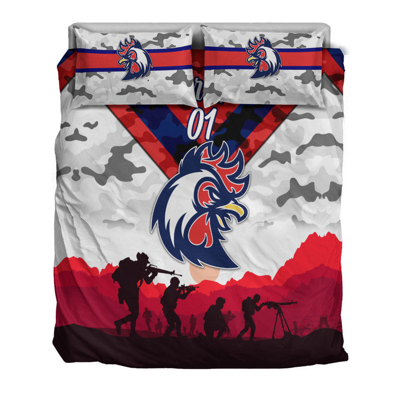 custom-personalised-sydney-roosters-anzac-2022-bedding-set-simple-style-white